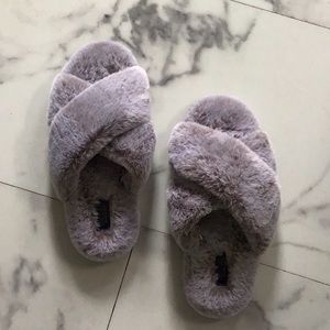 Rachel Roy fuzzy slippers